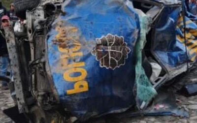 Cuatro policías fallecidos en hecho de tránsito en San Marcos.