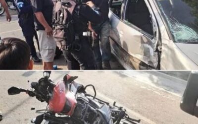 Motorista herido tras colisión con vehículo