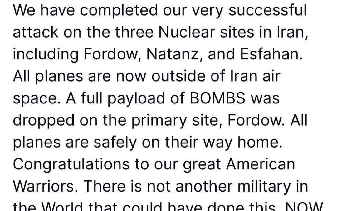 EE.UU. lanza ataque aéreo contra instalaciones nucleares clave de Irán.