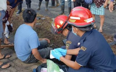 Joven arrollado por una motocicleta