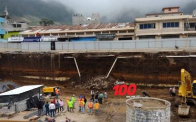 Un soterrado en construcción del parque en San Martín Sacatepéquez