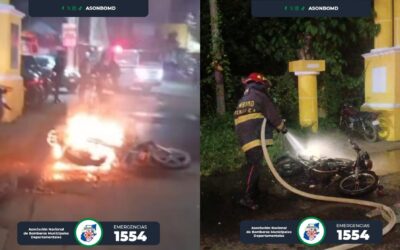 Se incendia motocicleta en Flores Costa Cuca