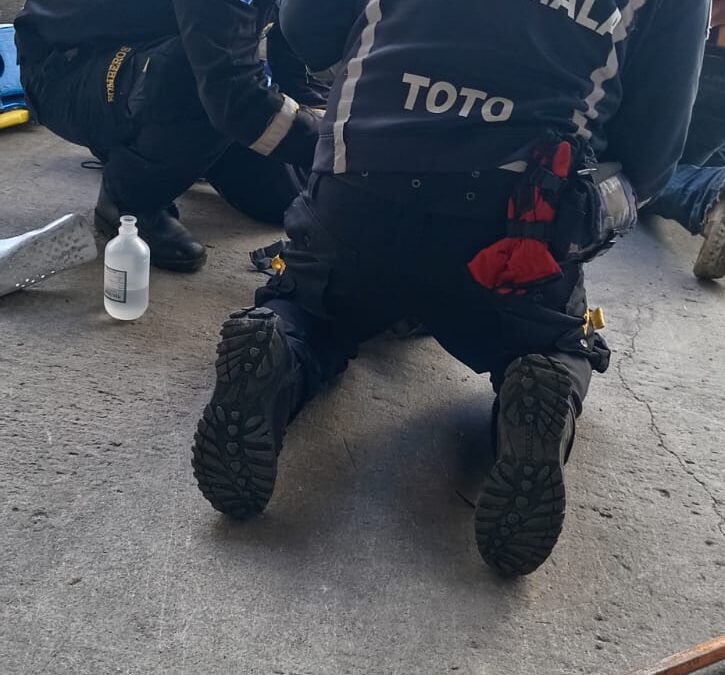 Un hombre herido en accidente laboral