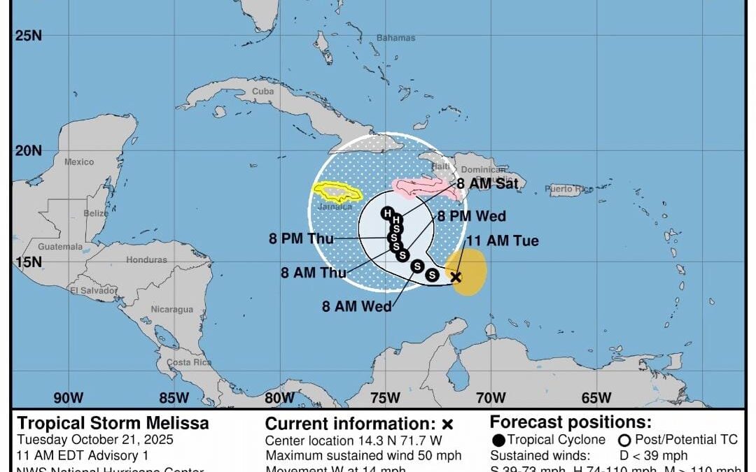 Monitorean tormenta tropical «Melissa»