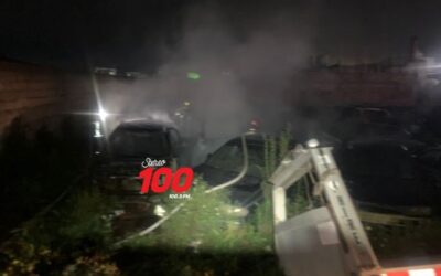 Incendio en taller de vehículo en San Juan Ostuncalco