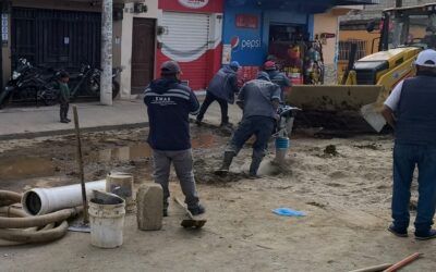 EMAX finaliza trabajos en red de agua potable en zona 1 y restablece el servicio
