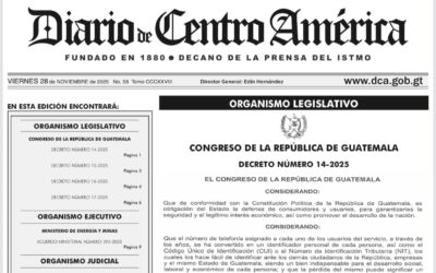 La edición de hoy del Diario de Centroamérica incluye disposiciones relevantes en materia legislativa y presupuestaria.