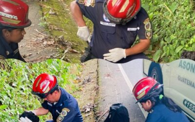 Motociclista resulta herido tras derrapar en la ruta a Aldea Morazán, Génova Costa Cuca
