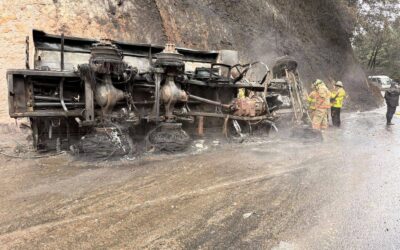 Conred continúa acciones de respuesta por incendio de pipa con combustible
