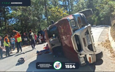 Cinco heridos tras accidente protagonizado por picop en Totonicapán