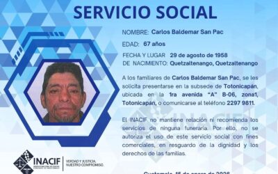 INACIF Totonicapán solicita localizar a familiares