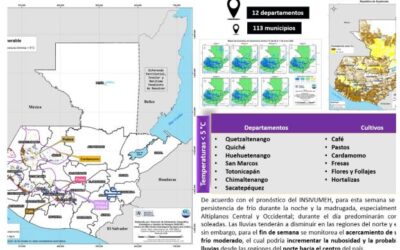 Monitoreo constante porque persisten bajas temperaturas y el posible ingreso de frente frío A Guatemala