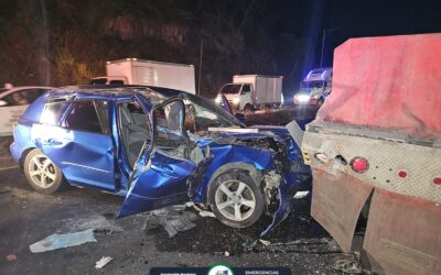 Accidente en el km 37 de la Ruta Interamericana deja tres personas heridas