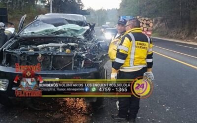 Hecho de tránsito en la ruta Interamericana involucra pickup y tráiler.
