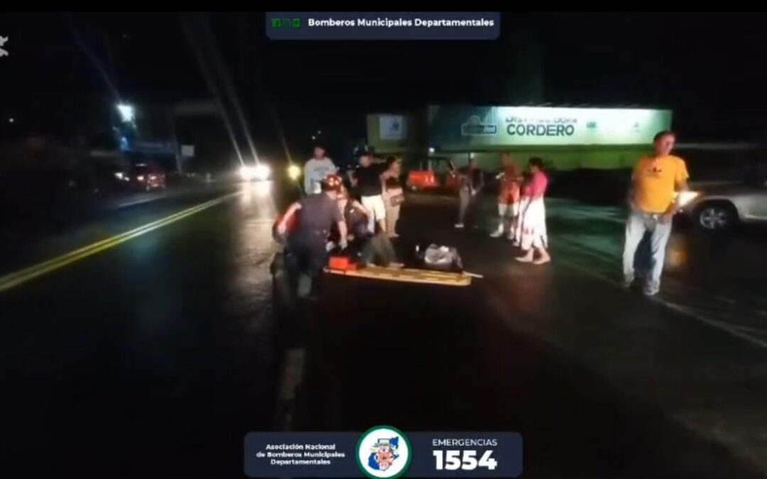 Motorista herido luego de ser arrollado en Colomba Costa Cuca