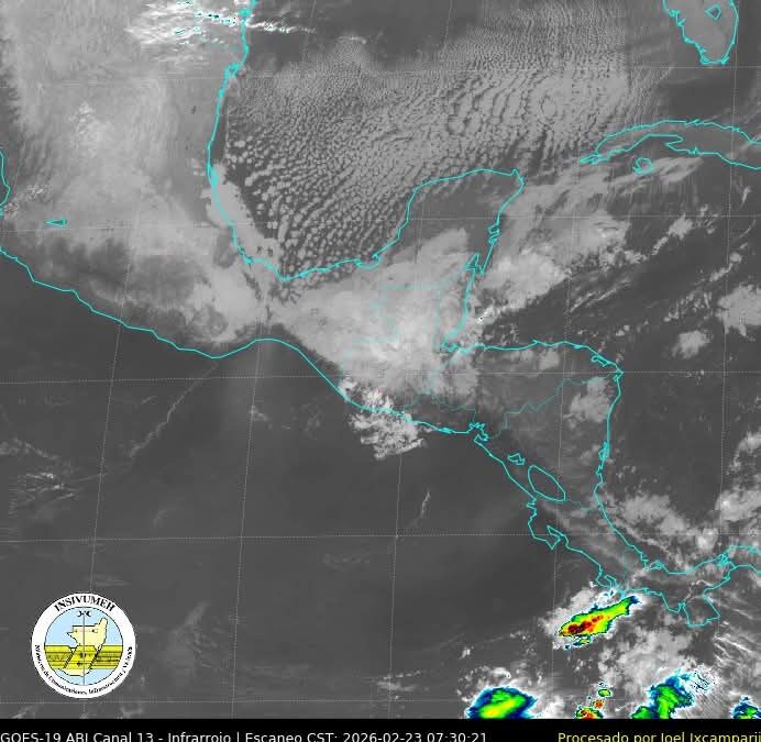 Frente frío en Guatemala provocará lluvias y actividad eléctrica