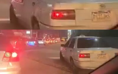 Piloto utiliza acera como carril para rebasar en El Tinajón, zona 3 de Xela