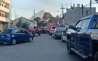 Congestionamiento en ruta hacia el valle de Palajunoj por trabajos municipales