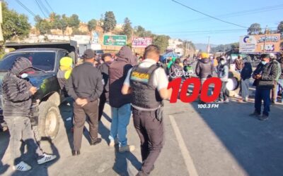 PNC dialoga con transportistas para liberar bloqueos en Quetzaltenango