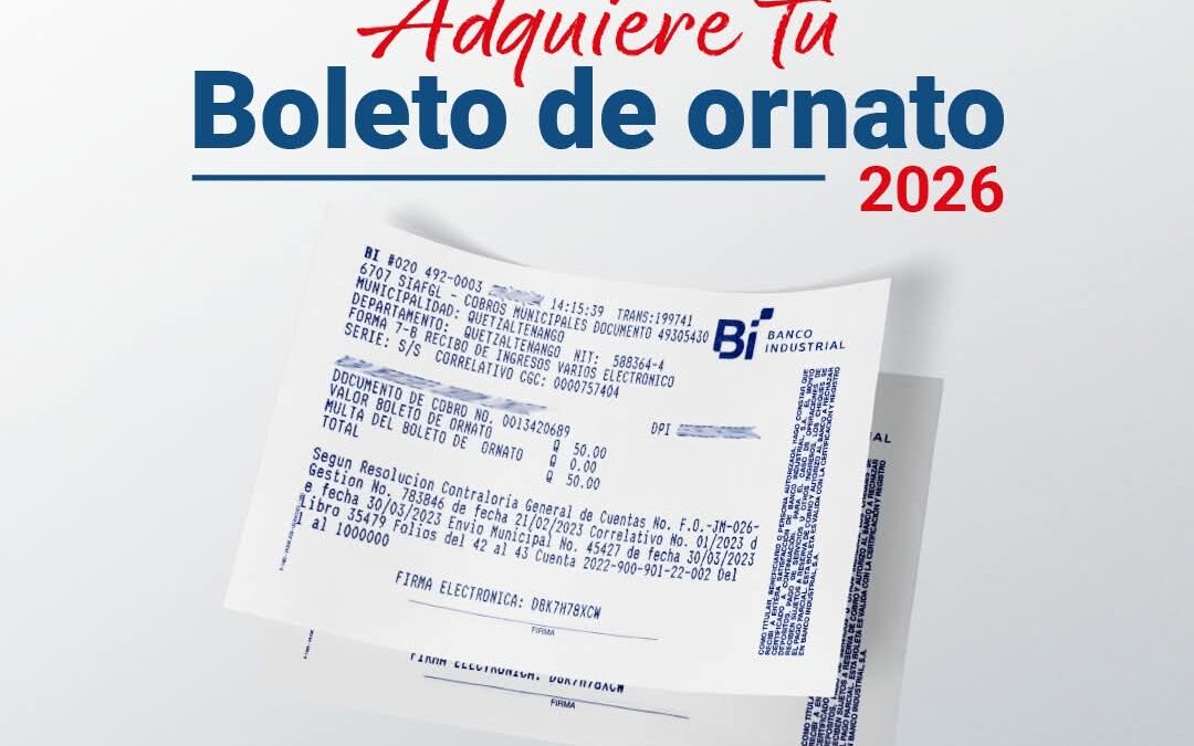 El 31 de marzo vence pago del Boleto de Ornato sin multa
