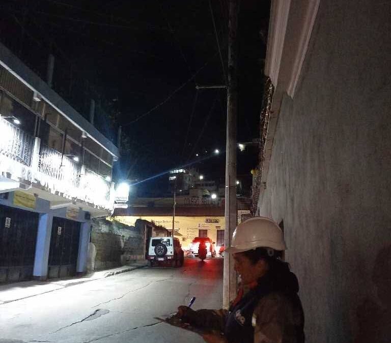 Verifican lugares en Quetzaltenango donde se requiere iluminación