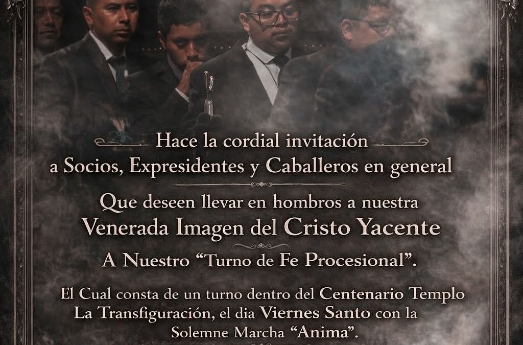 Invitan a participar en turno procesional de Viernes Santo en Quetzaltenango