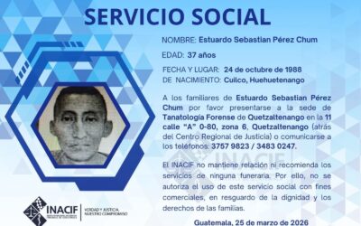 Inacif solicita presencia de familiares