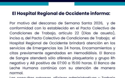 HRO informa de descanso y atención en Semana Santa
