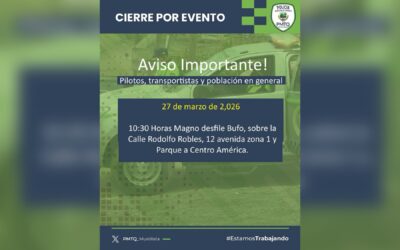 Cierres viales por Desfile Bufo este Viernes de Dolores en Quetzaltenango