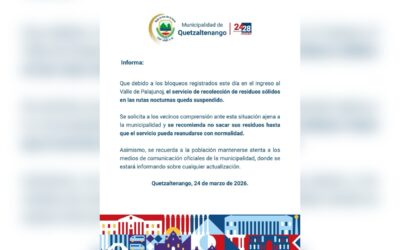 Suspenden recolección nocturna de basura en Xela por bloqueos en Palajunoj