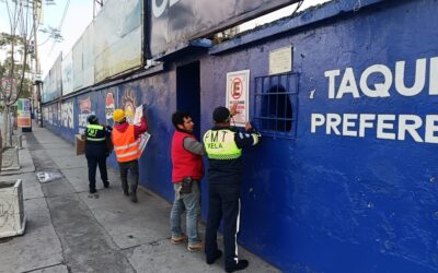 PMTQ continúa colocación de afiches por paso de procesiones