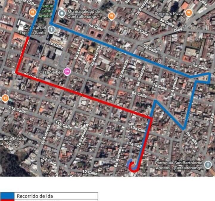 Cierres viales por procesión del Señor Sepultado en Xela