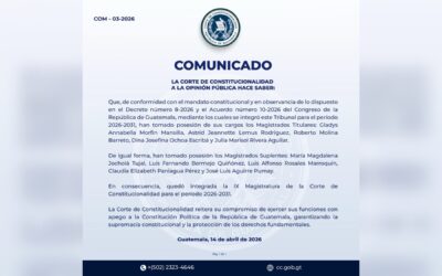 Entre tensiones y frenos judiciales: Asume la XI Magistratura de la Corte de Constitucionalidad