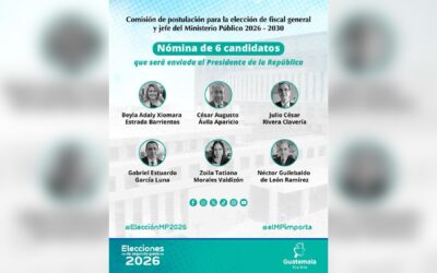 Comisión define nómina de seis candidatos a fiscal general
