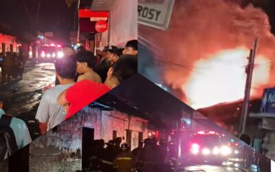 Voraz incendio destruye locales de ropa americana en Retalhuleu