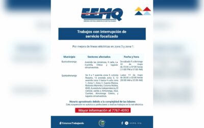 EEMQ anuncia suspensión de energía eléctrica en varios sectores de Quetzaltenango