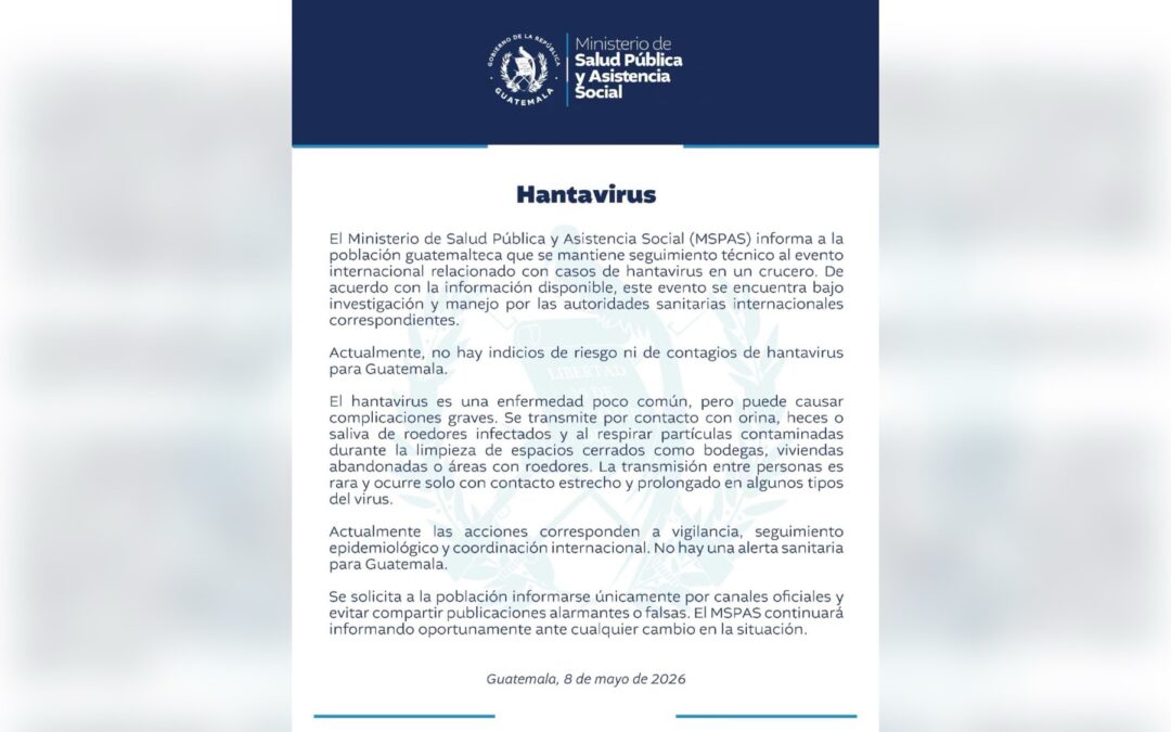 Guatemala sin casos de Hantavirus pese a brote en crucero internacional