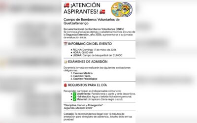 Convocan a aspirantes a Bomberos Voluntarios para exámenes de admisión en Xela