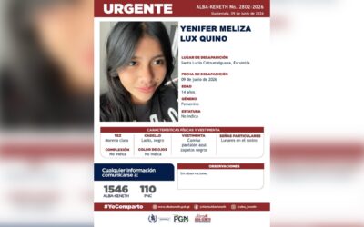 Activan Alerta Alba-Keneth por la desaparición de Yenifer Meliza Lux Quino en Escuintla