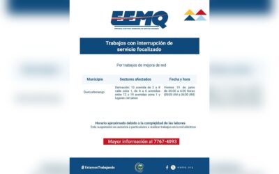 Recordatorio: Suspensión de energía eléctrica para la madrugada de este viernes en sectores de la zona 1