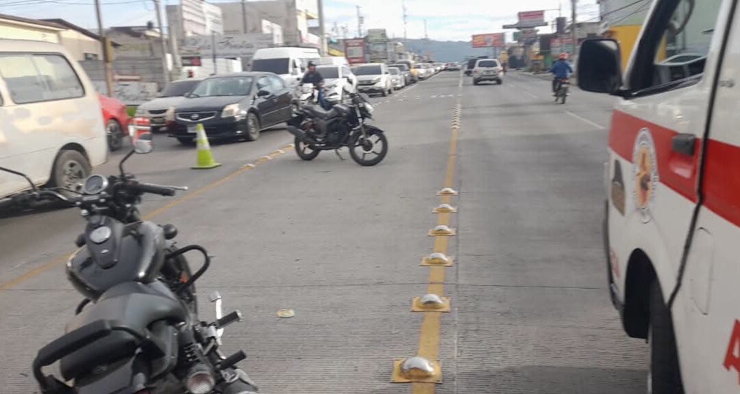 Hecho de tránsito en zona 7 deja tres heridos.