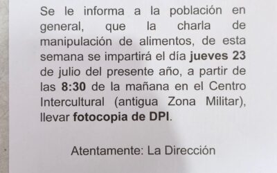 Centro de Salud de Quetzaltenango impartirá charla sobre manipulación de alimentos