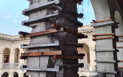 Evalúan restauración de columnas de Municipalidad de Quetzaltenango para frenar su deterioro