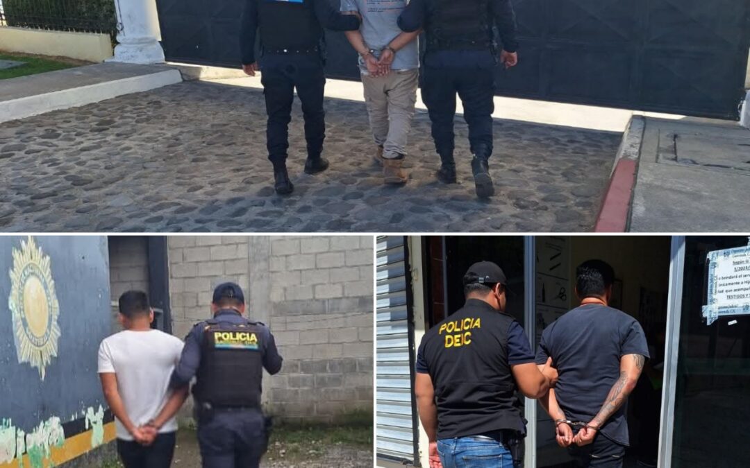 Capturan a tres personas por estafa y delitos sexuales en Quetzaltenango, Quiché y Jutiapa