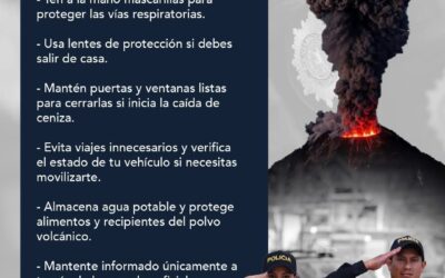 PNC emite recomendaciones por actividad del volcán De Fuego
