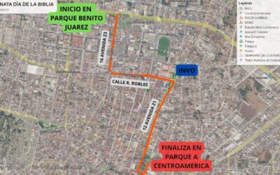 Anuncian cierres viales en Quetzaltenango por Día de la Biblia