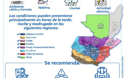 Conred advierte sobre condiciones cálidas, lluvias y actividad eléctrica