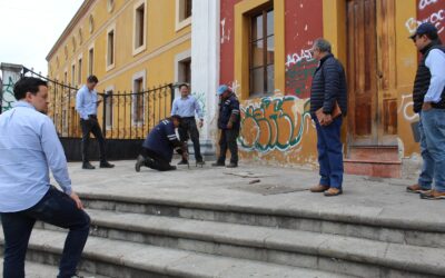 Verifican funcionamiento de red de agua en el Teatro Municipal