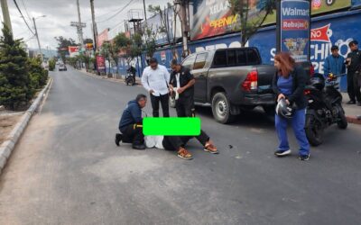 Accidente de tránsito en la 14 avenida, zona 3 de Quetzaltenango