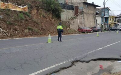 Cierre temporal en RN-9S por caminata en Almolonga.
